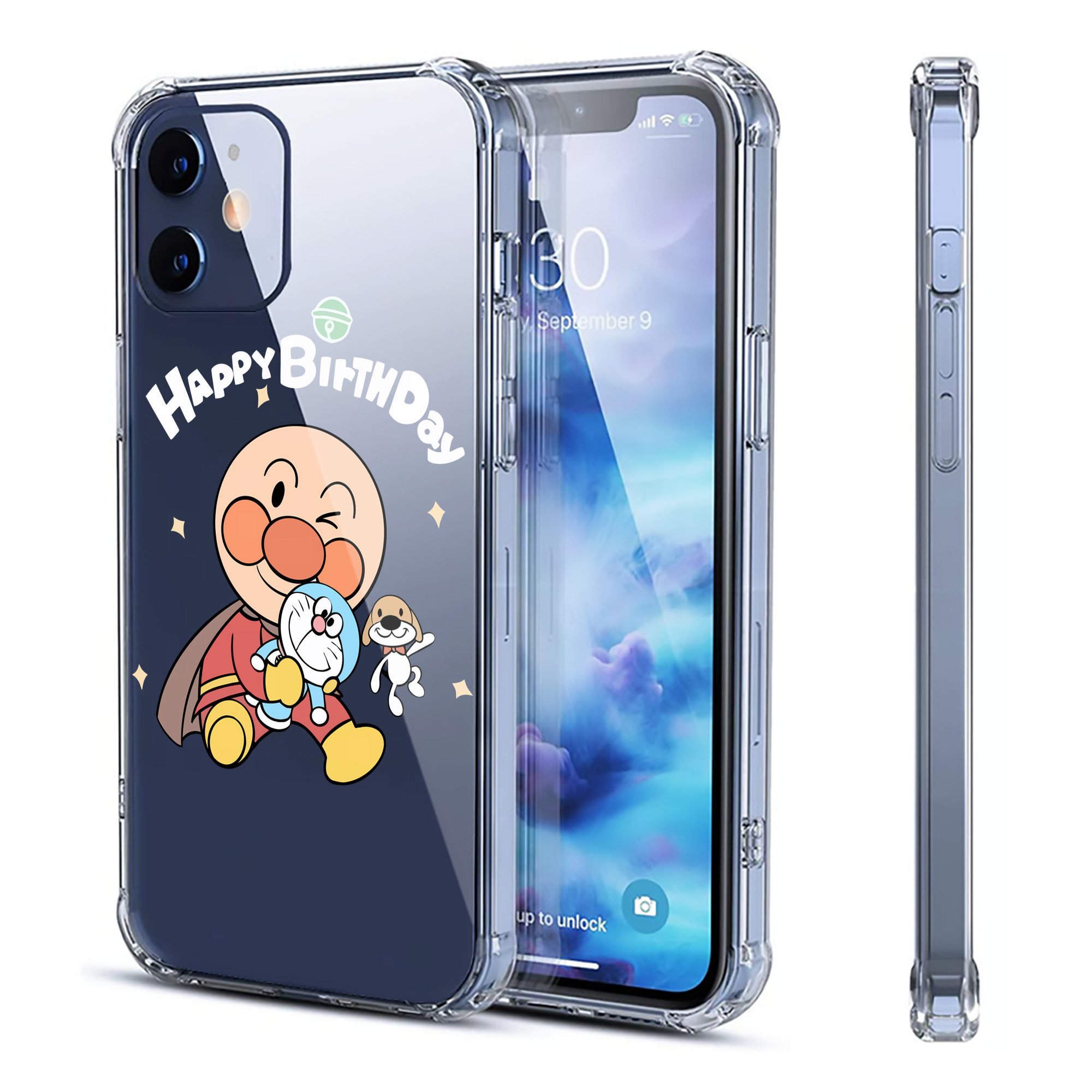 （画像用） アンパンマン Anpanman 【iPhone 12シリーズ対応】透明スマホケース（クリアソフトケース）